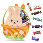 Panier lapin garni de 40 bonbons au chocolat : celebrations milka daim et kinder id�al � offrir ou � ...
