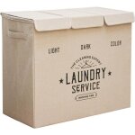 Panier a linge 3 compartiment - 84l trieur de linge avec couvercle - bac a linge