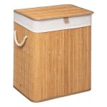 Panier  linge bambou ou noir 60 litres atmosphra - bambou