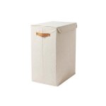 Panier � linge double en tissu blanc 50 x 30 x 60 cm