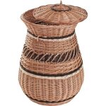 Panier  linge en osier coffre ronde en osier corbeille  linge