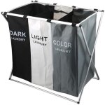 Panier  linge pliable en forme de x - grand panier  linge sale  deux ou trois compartiments (3 compartiment ...