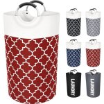 Panier � linge pliable - mhy� - 82 l - rouge - poign�es en aluminium - pliable - �tanche