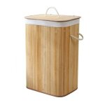 Calicosy - panier  linge rectangulaire en bambou 70l - h60 cm - bois clair