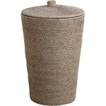 Panier  linge en rotin patin blanc