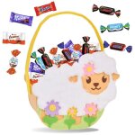 Panier mouton garni de 40 bonbons au chocolat : celebrations milka daim et kinder id�al � offrir ou � ...