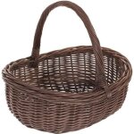 Panier en osier gris avec ansepanier gondole de courses en osier panier ovale Panier en osier gris avec ansepanier gondole de courses en osier panier ovale