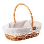 Panier en osier naturel marron doubl� 38x25x28h