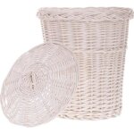Corbeille en osier - non spcifi - 30 h35 - beige - blanc - pour enfant
