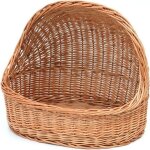 Panier ovale en osier buffe pour chat et petit chien - 60 x 46 cm livr� sans coussin
