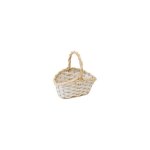 Panier ovale osier tress� 20x14x11cm nature blanc