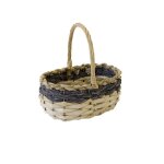 Panier ovale osier tress� 24x16x25cm bleu