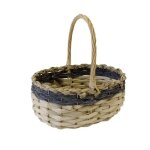 Panier ovale osier tress 29x21x30cm bleu