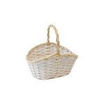 Panier ovale osier tress� 31x23x17cm nature blanc