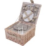 Panier pique - nique pour 4 personnes sac pique - nique + glacière verre porcelaine ino par beige Panier pique - nique pour 4 personnes sac pique - nique + glacière verre porcelaine ino par beige