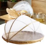 Panier pique nique - corbeille � fruits pour la cuisine - panier rond avec couvercle - 35cm - 1pc