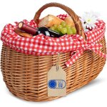Panier pique - nique - creative home - creative home - osier tress� - carreaux rouges - 45x32x34 cm