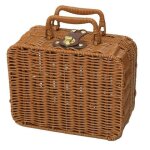 Panier de pique - nique en osier accessoire d�coratif valise vintage panier de rangement organisateur ...