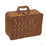 Panier de pique - nique en osier boîte de rangement avec poignées boîte de valise rétro l Panier de pique - nique en osier boîte de rangement avec poignées boîte de valise rétro l