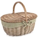 Panier de pique - nique - vilde - couvercle basculant - 42 x 32 x 35 cm - osier naturel