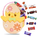 Panier poussin garni de 40 bonbons au chocolat : celebrations milka daim et kinder id�al � offrir ou ...