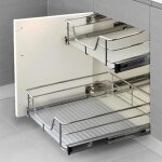 Panier de rangement coulissant pour tiroir de cuisine - 39 x 14 x 44 cm - convient aux armoires de 46 ...