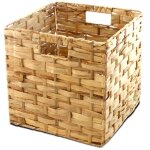 Panier de rangement cube en jacinthe tress�e 31x31x31cm
