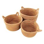 Panier de rangement - feyiubmen - lot de 3 - corde de coton - oreilles de chat - 3 tailles