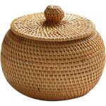 Panier de rangement en osier avec couvercle - panier en rotin - petite bo�te en osier - rotin naturel ...