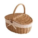 Panier de rangement tress� pour pique - nique accessoires photo sac de conservation pour fruits et l�gumes ...