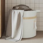 Panier de rangement - vidaxl - 38x36 cm - 100% coton - blanc - design lgant avec pompon