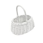 Panier saule base large 24x24x17cm blanc