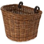 Panier de vlo en osier basil darcy - grande taille - attache pour guidon ou porte - bagage - marron