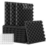 Panneaux acoustiques autocollants en mousse (lot de 12) haute densit� insonorisants pour studios podcasts ...