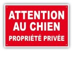 Panneau attention au chien - propriete privee - 300 x 200 mm en pvc + 4 trous pour fixation (pp3 300x200mm ...