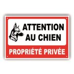 Panneau attention au chien - propriete privee - 300 x 200 mm en pvc + 4 trous pour fixation - pp7