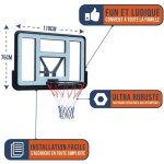 Panier de basket mural portable - bumber - phoenix - 110 x 75 cm - noir - l�ger et portable