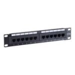 Panneau de brassage 10 cat. 5e 12 ports utp cs + isdn noir - equip