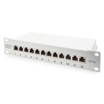 Panneau de brassage - digitus - 10 cat. 6a - blind - 12 ports - gris