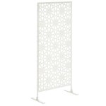 Panneau brise vue d�coratif ext�rieur blanc � motif en m�tal - 92 x 45 x 198 cm