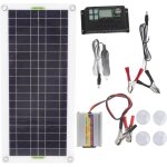 Panneau de charge solaire 12v � 220v 30w onduleur solaire 220w kit de chargeur de batterie pour camping ...