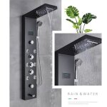 Panneau colonne de douche led - hydromassante - en acier inox - 5 fonctions - avec �cran lcd affichage ...
