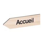 Panneau directionnel personnalisable - signaltique en pmma bois clair - flche gauche adhsif 3m 80x300 ...