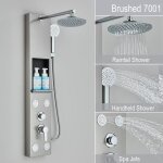 Panneau de douche avec support de rangement ensemble de robinetterie pour douche  effet de pluie spa ...
