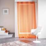 Panneau � ?illets - douceur dinterieur - voilage 140 x 260 cm - orange - fils coup�s frizy - int�rieur ...