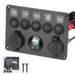 Panneau dinterrupteurs � bascule � 5 gang led avec voltm�tre num�rique universel pour bateau � moteur ...