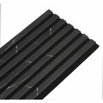 Panneau mural � tasseaux bois ? decoon ? 120 x 30 x 19 cm ? d�cor marbre noir ? feutrine noire acoustique ...