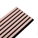 Panneau mural � tasseaux bois ? decoon ? 120 x 30 x 19 cm ? rose pastel ? feutrine noire acoustique ? ...