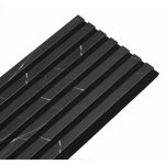 Panneau mural acoustique tasseaux bois 250 x 30 x 19 cm decoon - d�cor marbre noir / feutrine noir - ...