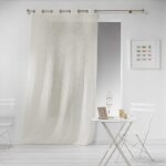 Voilage grande hauteur � ?illets 140 x 280 cm ? effet lin tiss� ? haltona naturel